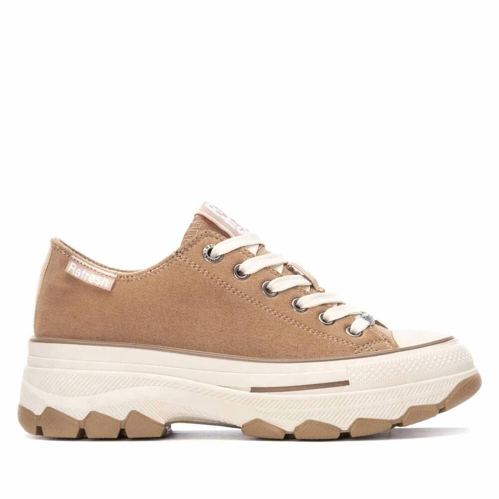 NEW REFRESH women's lace-up sneakers in taupe